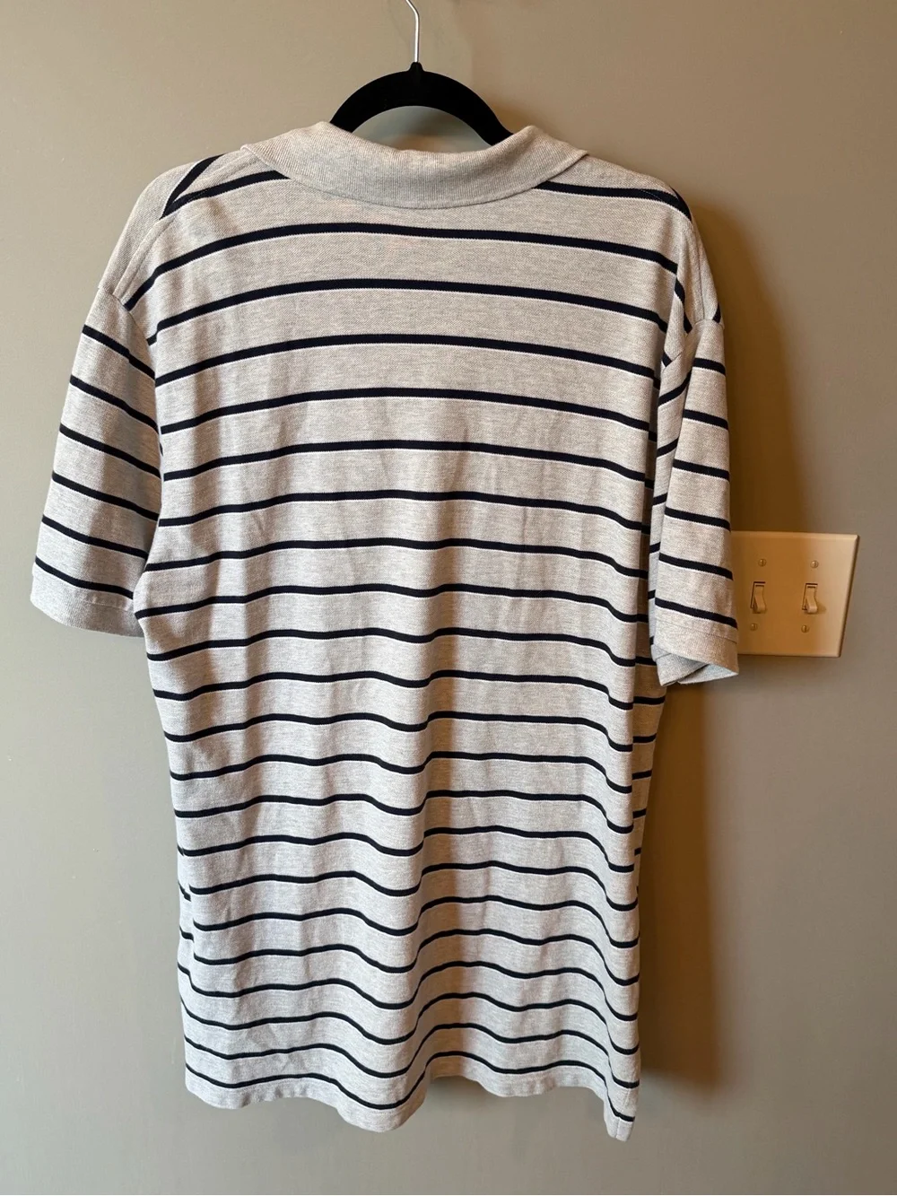 Ralph Lauren Men’s Cream and Navy Striped Polo